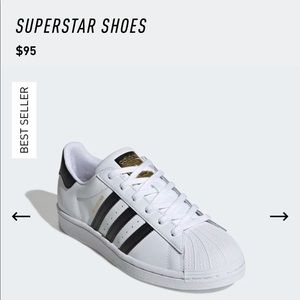 Adidas Superstar white/black/gold casual trainers size 6